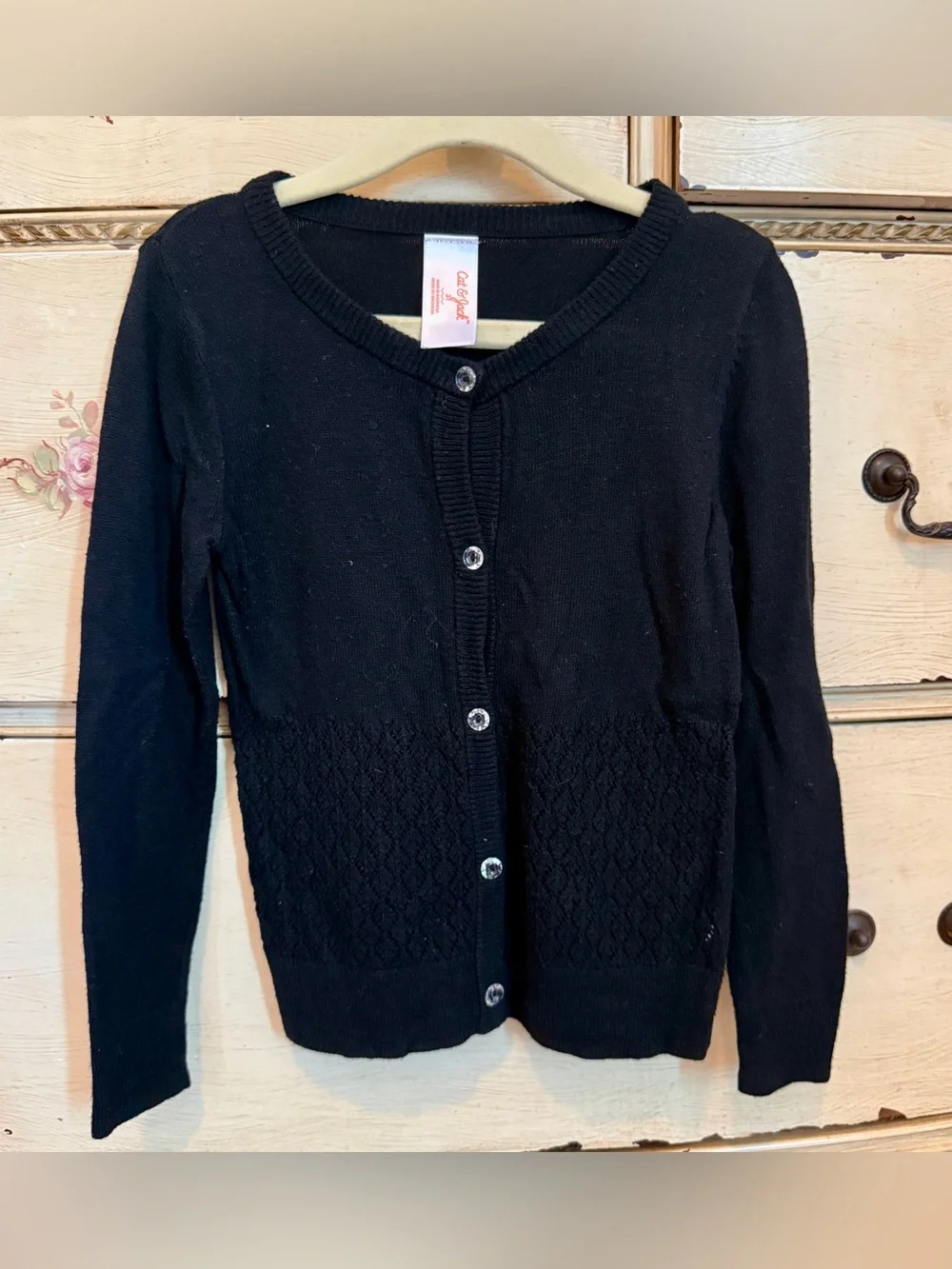 Cat & Jack Black Button-Front Kids Cardigan Sweater